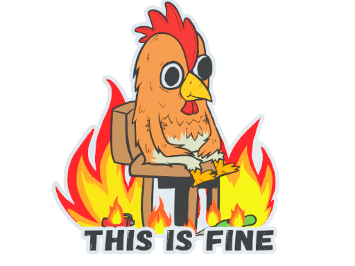 Наклейка | This Is Fine (Chicken)